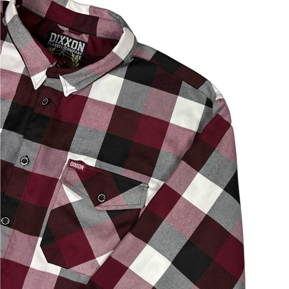 Dixxon Plaid Flannel Shirt Button Up Maroon Black Gray Men’s 4X - Picture 1 of 10